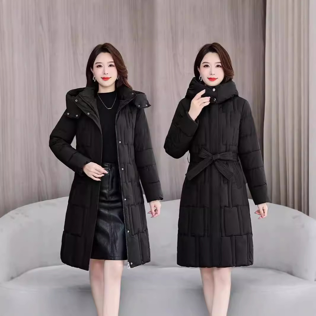 Nuevo tipo de cintura larga y corta extraíble sombrero de algodón ropa de mujer invierno estilo coreano suelto delgado chaqueta con capuzas a prueba de frío gruesa chaqueta