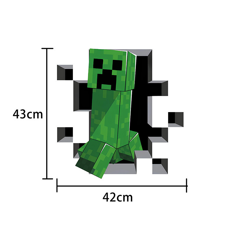 クロスボーダー Minecraft ランアウェイ Minecraft ウォールステッカー リビングルーム 子供部屋 ウォールステッカー 3D 壊れた壁 ウォールステッカー|undefined