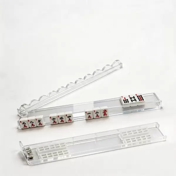 New Amazon American-Style Mahjong Pusher with 17.5inch Multi-Colors, Multi-Functional Anti-Slip Wave-Patterned Mahjong Rack