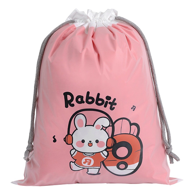 Bolsa de cordón CPEVA de dibujos animados de doble capa bolsa de cordón engrosada bolsa de embalaje de juguete bolsa de almacenamiento de ropa bolsa esmerilada