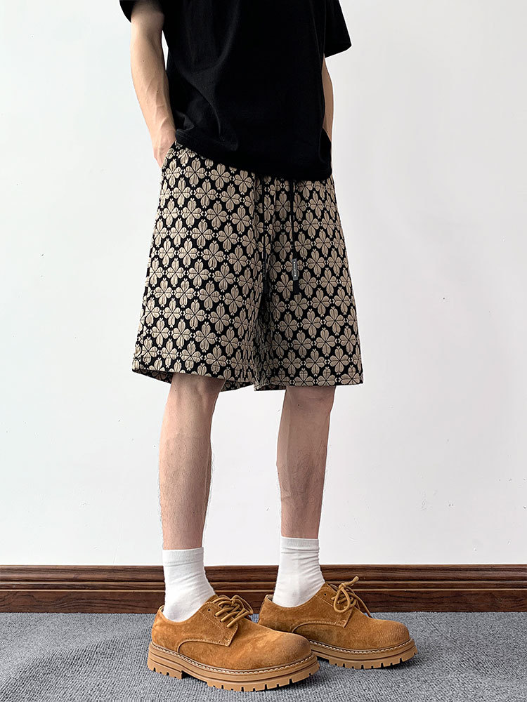 Herren Shorts Mit Hahnentrittmuster Vintage Stil Locker_voghion.com
