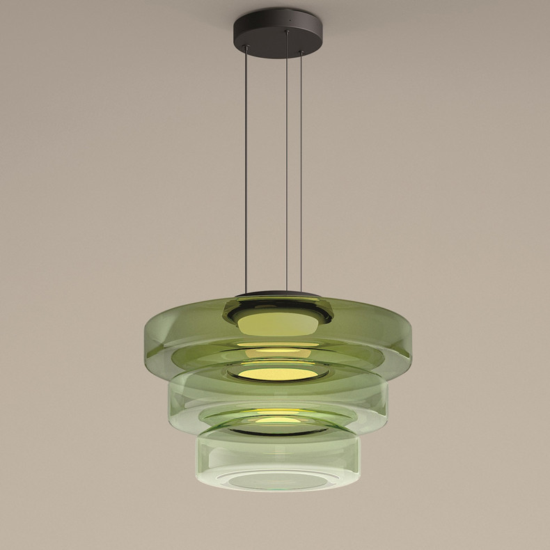 Cross-Border Amazon Designer Green Restaurant Dining Table Bar Glass Chandelier Simple Cafe Japanese Style Wabi-Sabi Style