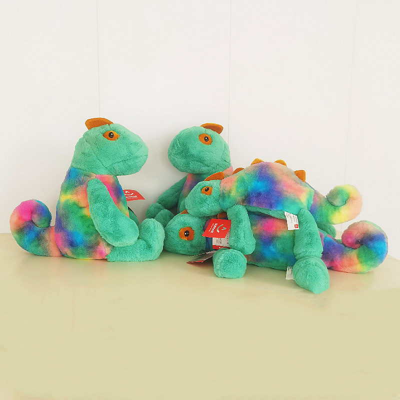 Peluche de camaleón Aurora, muñeco de lagartija realista, muñeco de dibujos animados acostado, almohada de muñeco, muñeco para coche, transfronterizo.