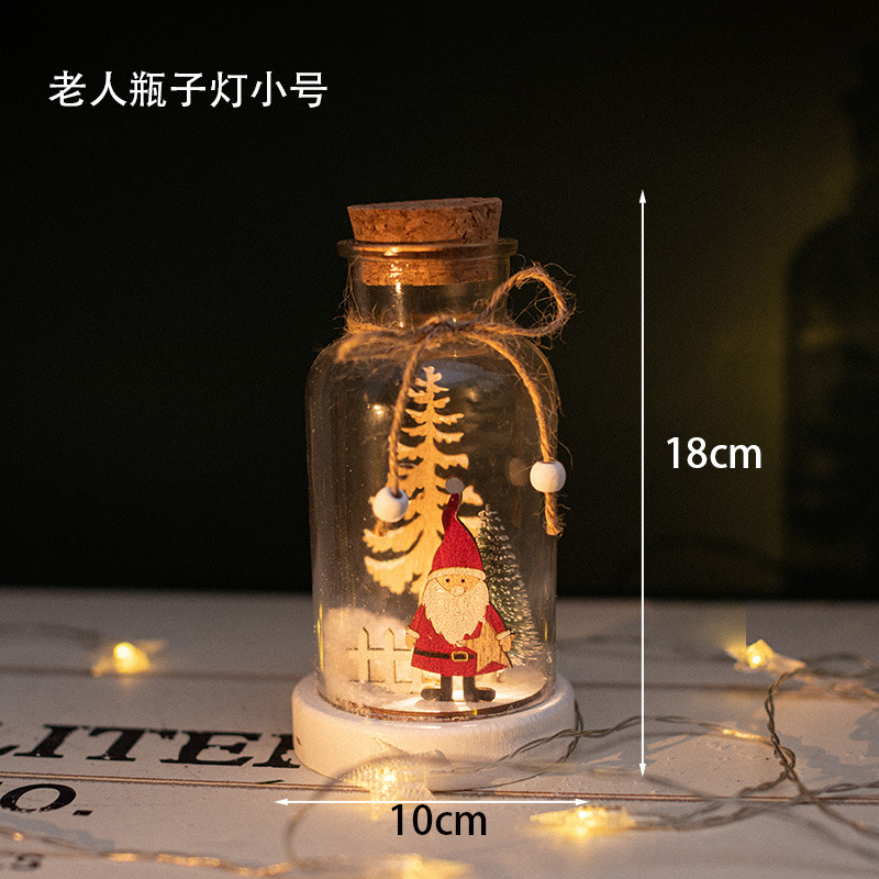 Nuevos productos transfronterizos de vidrio luminoso lámpara de noche cuerda de cáñamo para los ancianos regalos de escritorio decoración de colgante de micro paisaje