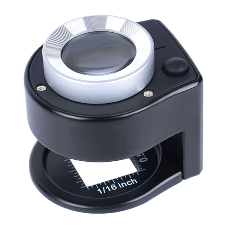 Тридцать раз металлическая ткань точечная печать голубиный глаз ткань зеркало 6LED детектор денег лампа измерение шкалы увеличительное стекло