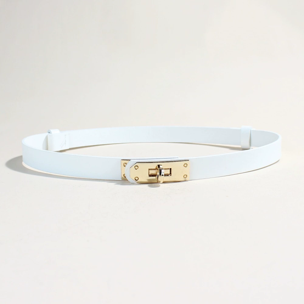 Adjustable PU Belt with Twist Lock Buckle, 1.8 cm Width, Max Stretch 92 cm
