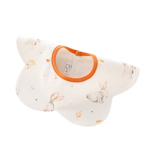 Newborn Bib 360 Rotating Eating Bib Baby Double-Layer Combed Cotton Bib Waterproof Drool Bib Anti-Vomit Bib