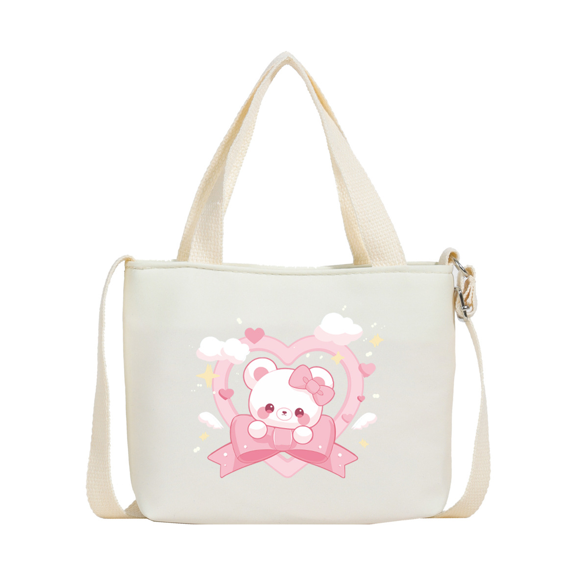 Cartoon bear, bolsas de hombro para niños y niñas, impresión de aire extranjero, bolsas de mano para bebés dulces, bolsas para niños 2025 nuevas bolsas para niños