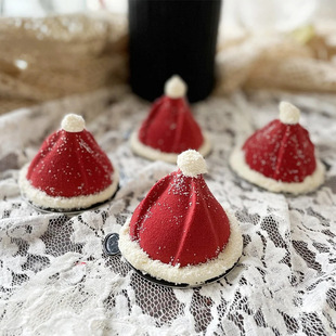 Classic 6 even Christmas hat mousse cake mousse mold factory direct Christmas baking ice cream mold