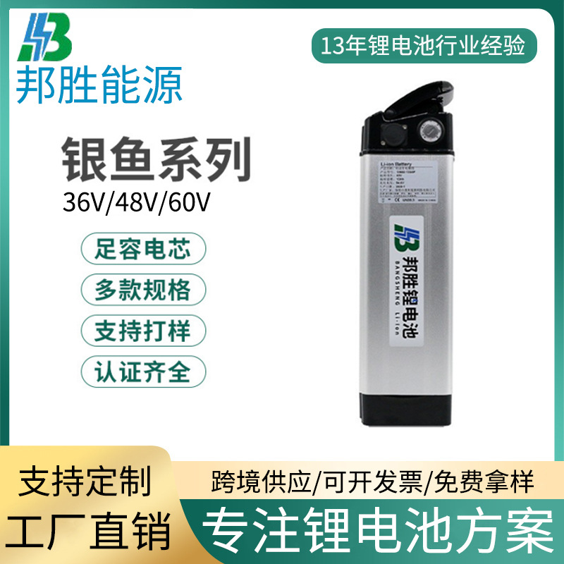 代驾外卖折叠电动车锂电池48V大容量36伏电动车电瓶银鱼海霸通用