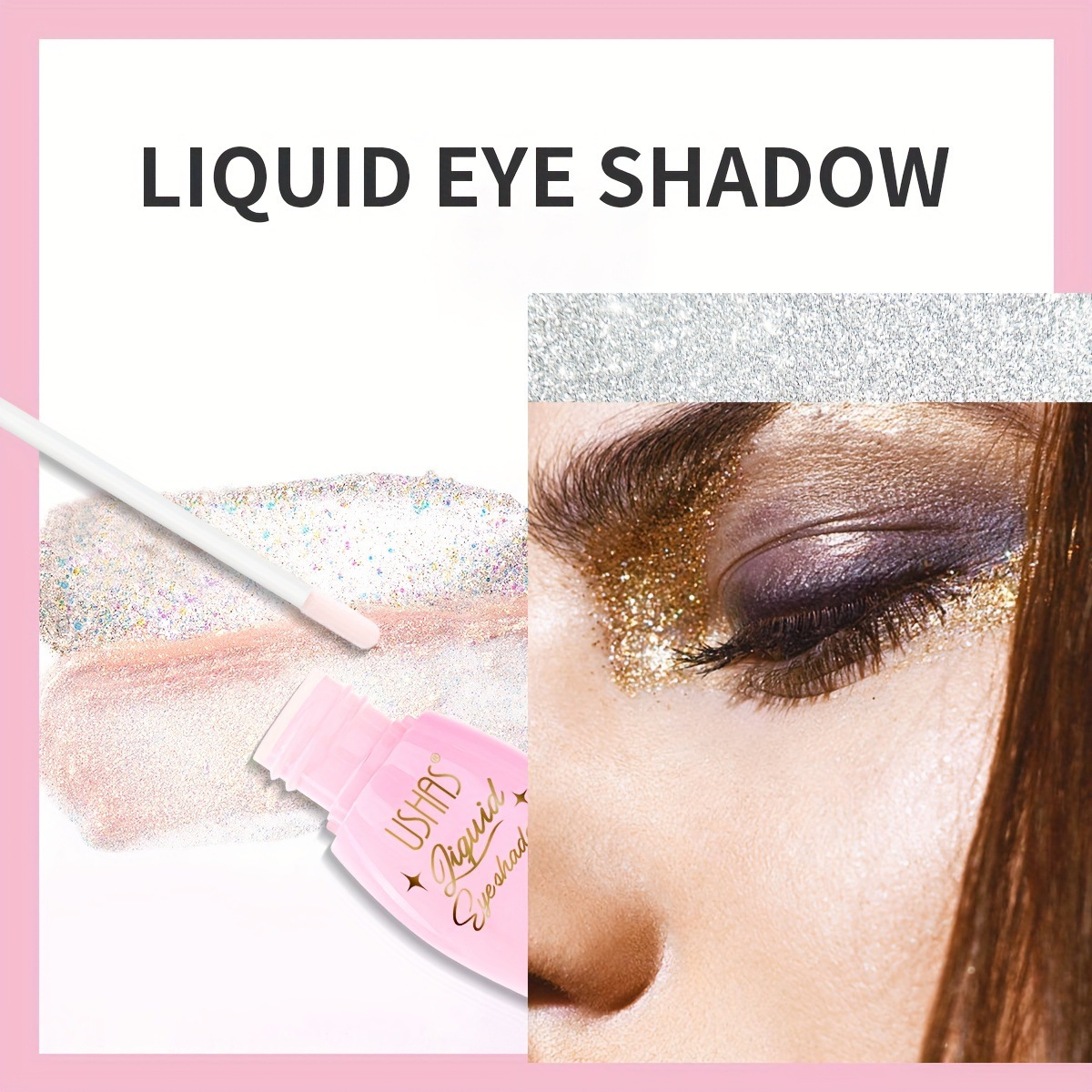 USHAS Europa y los Estados Unidos transfronterizos spot alto brillo sombra de ojos líquida impermeable sin quitar el maquillaje polvo brillante LG2528