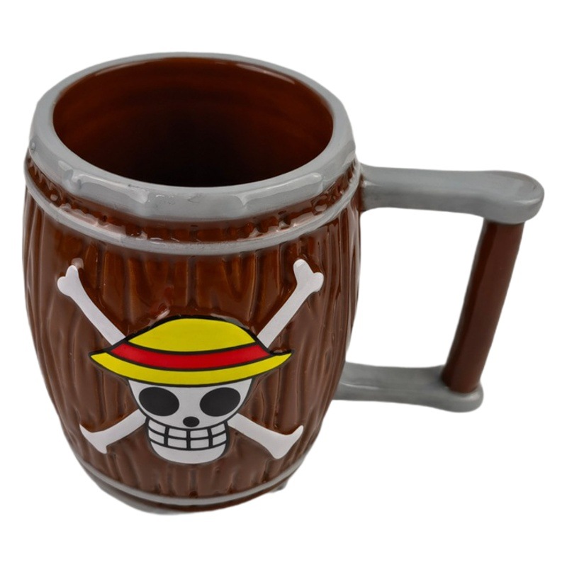 Transfronteriza nuevo barril de madera de una pieza taza de cerámica de grano de madera vintage taza de gran capacidad taza de cerveza pequeña copa de vino