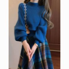 赫本风复古套装女秋冬气质小香风女神范感毛衣半身裙子两件套
