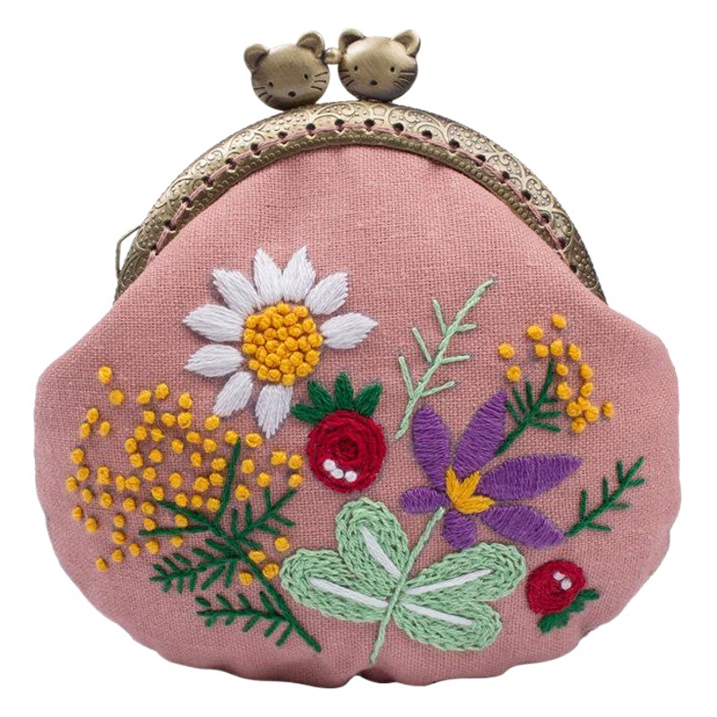 Lu bordado boca Bolsa de Oro bordado hecho a mano de estilo europeo bolsa de material de bricolaje bordado de cinta tridimensional