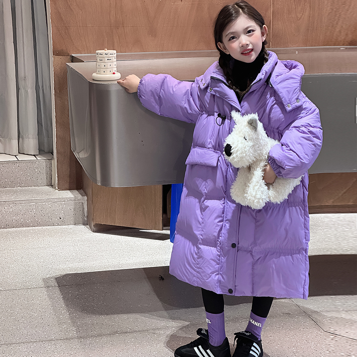 Gran abrigo largo de algodón acolchado para niños de Corea del Sur invierno nuevos niños y niñas bebé sobre la rodilla abrigo de algodón acolchado cálido abrigo engrosado