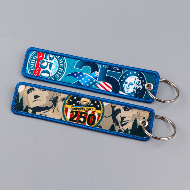 American 250Th Anniversary Double-Sided Woven Label Printed Keychain Key Chain Backpack Keychain American 250Th Anniversary Double-Sided Woven Label Printed Keychain Key Chain Backpack Keychain