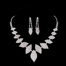 中东流行饰品两件套装蓝色项链 时尚百搭 新娘婚纱饰品厂家批发