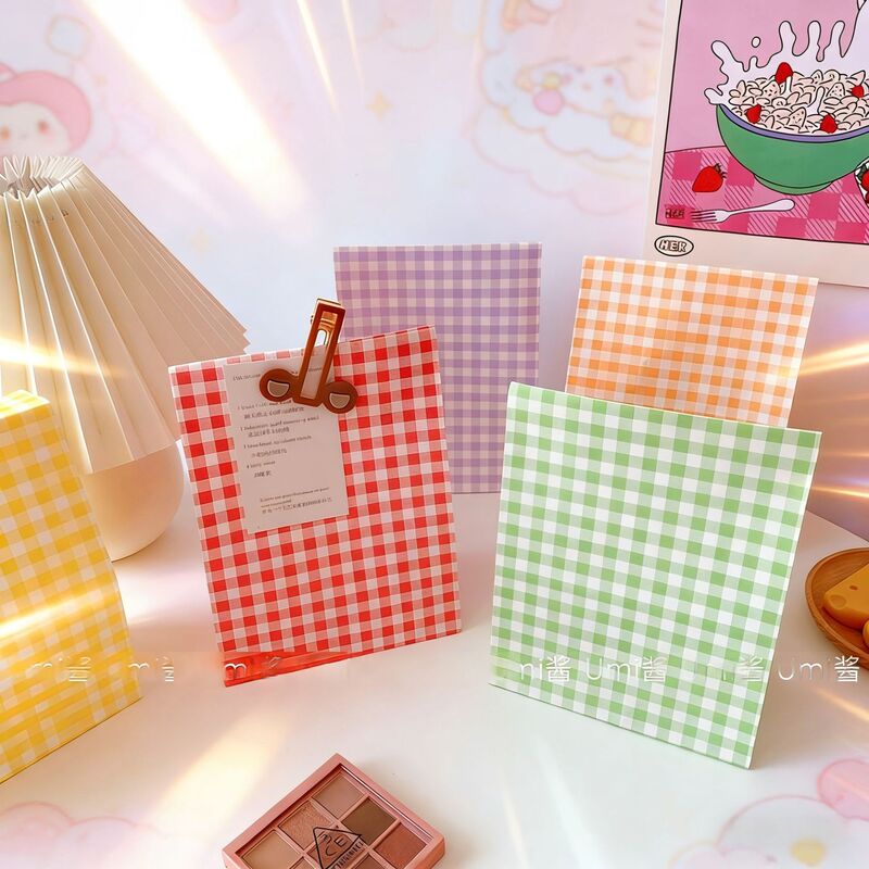 In-Stock Ins-Style Colorful Plaid Kraft Paper Bags for Girls' Desktop Storage, Gift Bags, Mixed Color Bags