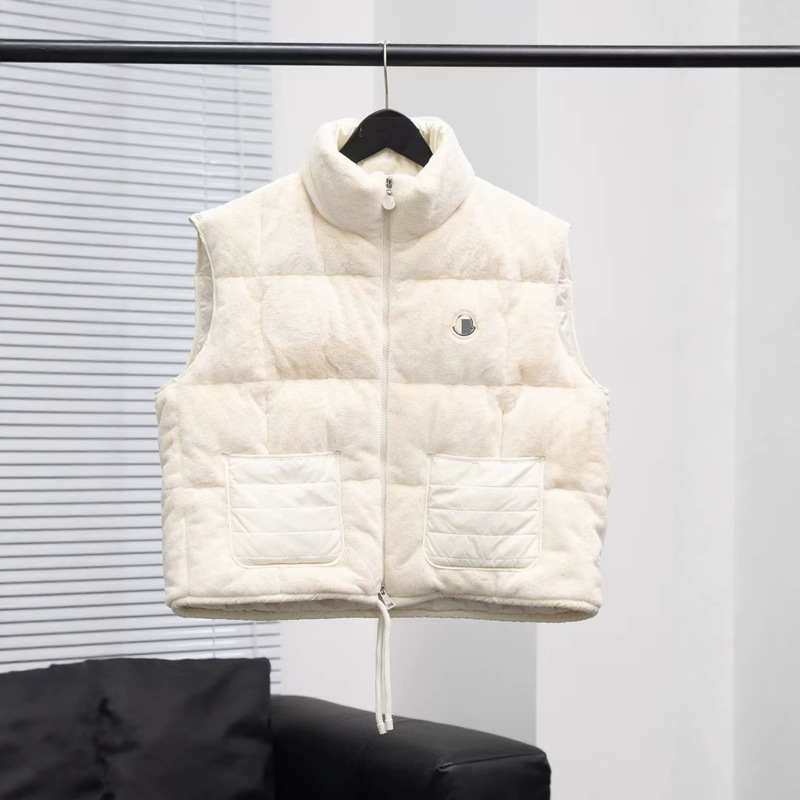 Cross-border Arques rabbit fur patchwork down vest, autumn and winter warm, stand-up collar, lightweight luxury women's thickened vest, high-end style Cross-border Arques rabbit fur patchwork down vest, autumn and winter warm, stand-up collar, lightweight luxury women's thickened vest, high-end style