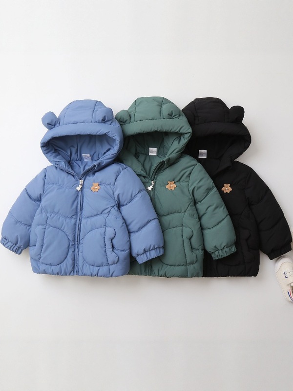 冬の新しい子供の綿の服厚いフード付きベビー綿の服暖かいジャケット|undefined