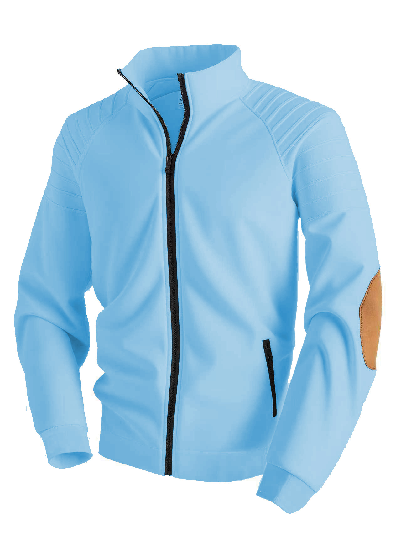 Men's Casual Stand-up Collar Zipper Jacket With Pleated Detail_voghion.com