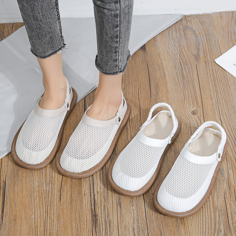 Breathable thin women's shoes breathable mesh shoes women's 2024 new spring and summer white shoes mesh half rest with mesh shoes wholesale Breathable thin women's shoes breathable mesh shoes women's 2024 new spring and summer white shoes mesh half rest with mesh shoes wholesale