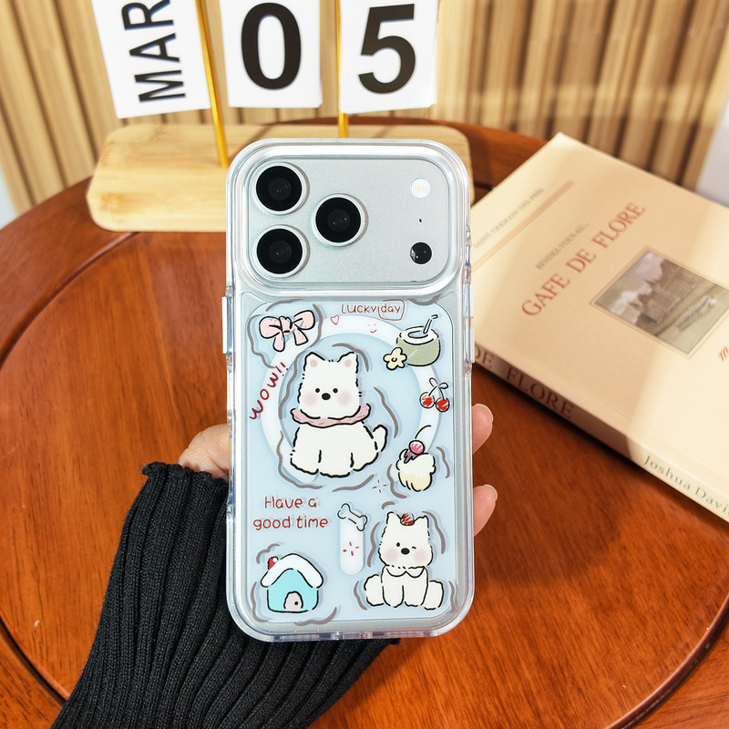 Magnetic Sleep Bear Case Suitable for iPhone 17 Pro Max and Apple 15, New Transparent Model
