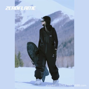 Zero Flame Snowboard Pants Women's Snowboard Loose 2024 New Overalls Men's Professional Waterproof and Warm