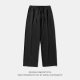 Cool feeling Ice Silk casual pants men's summer lightweight pants loose straight solid color basic all-match Non-wrinkle trousers