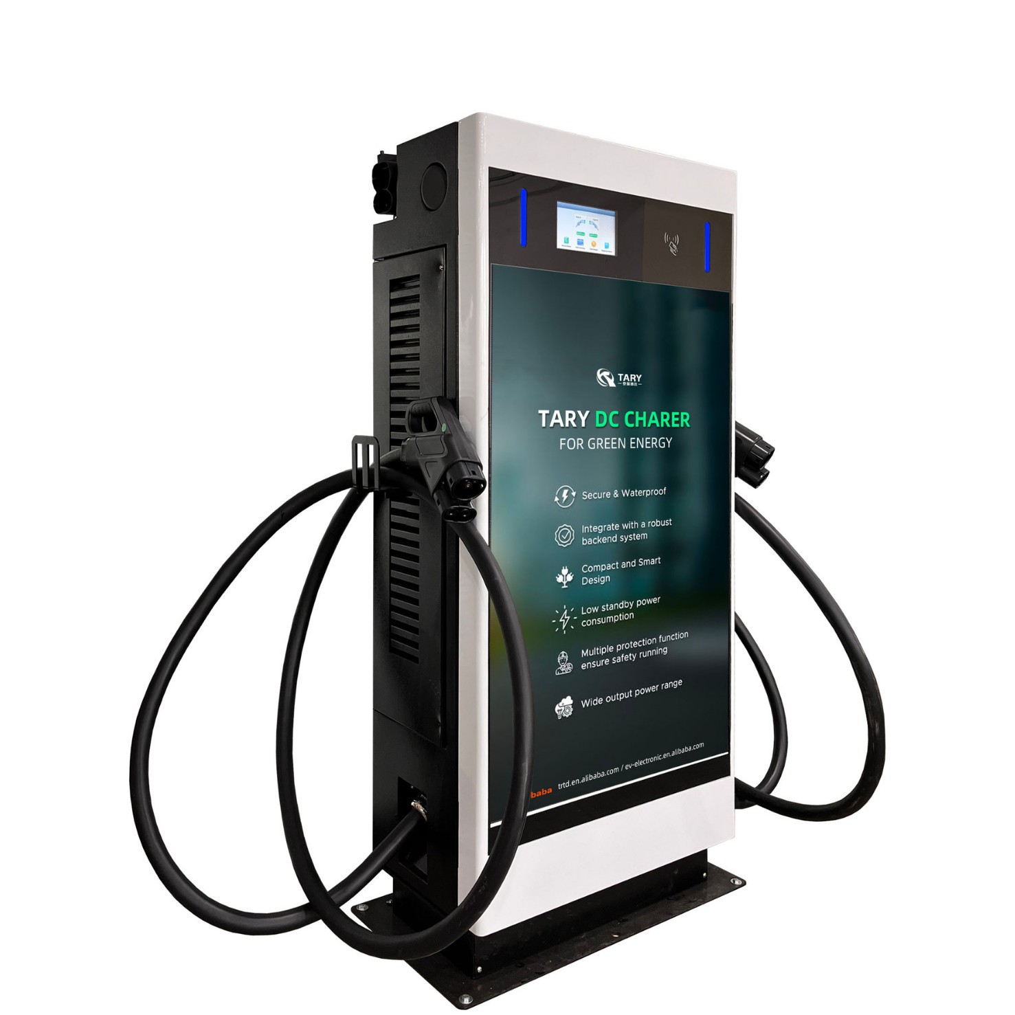 康瑞 60KW 广告屏款  电动汽车充电桩 双枪欧标 刷卡 OCPP