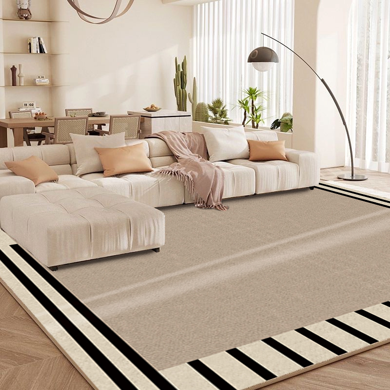 法式中古仿羊絨客廳地毯擼貓感大面積滿鋪毯奶油風沙發毯茶几墊