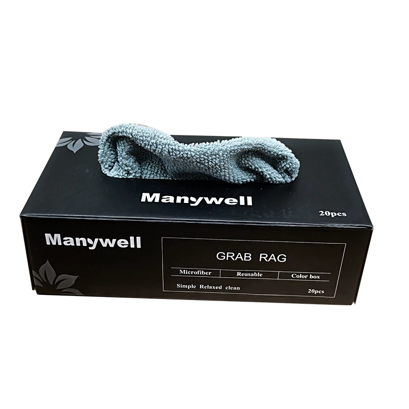 Съёмные микрофибровые салфетки для чистки (Manywell) в коробке-дозаторе, многоразовые, 20×20–22×28 см