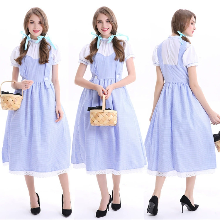 Дороти Косплей Взрослый Волшебник страны Оз Дороти Косплей сценический костюм на Хэллоуин