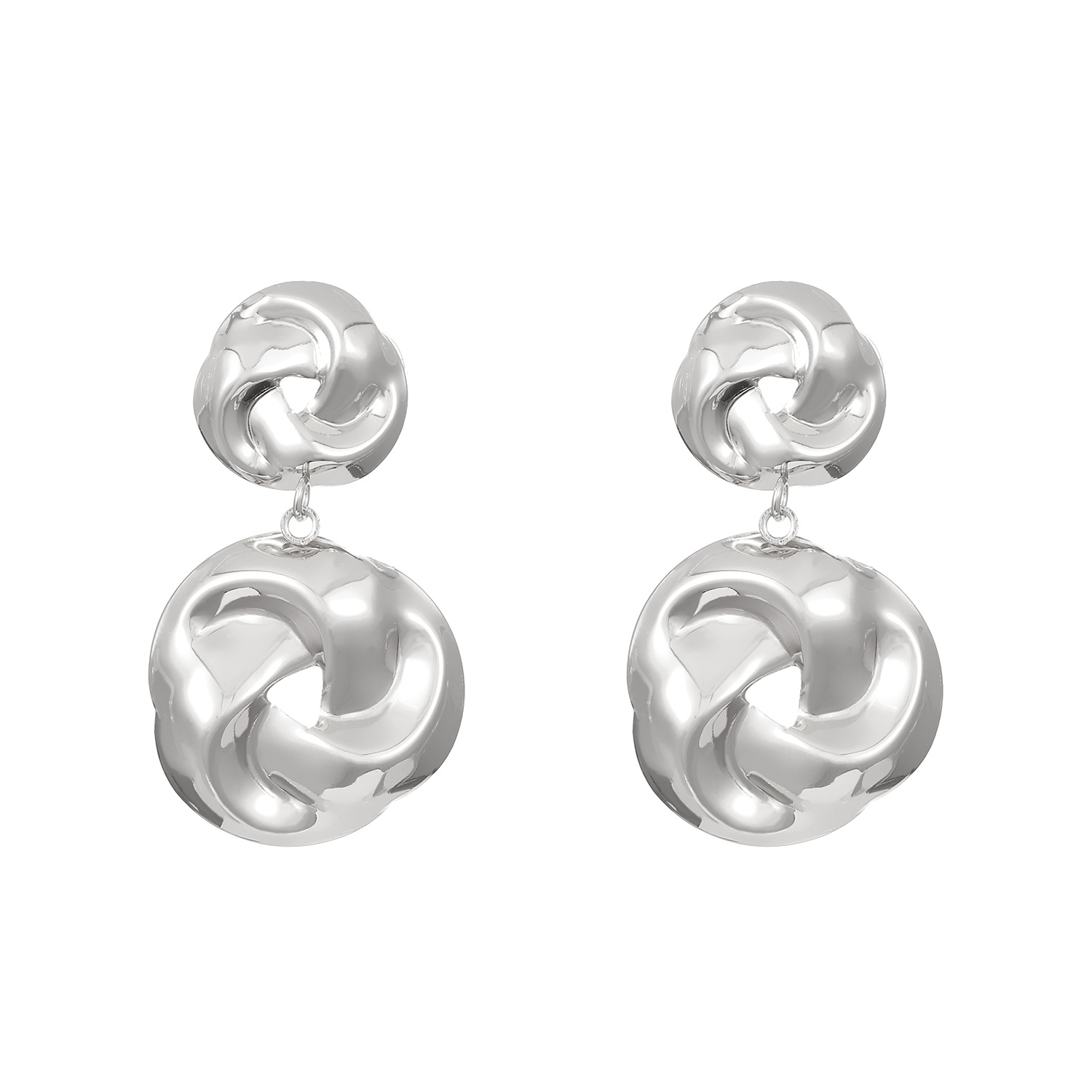 Moda europea y americana exagerada creativa todo partido torcido personalidad aleación Stud pendientes de las mujeres geométricas retro Hong Kong estilo pendientes