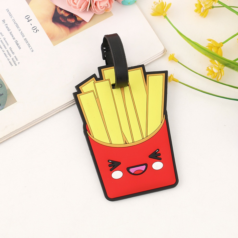 Tarjeta de equipaje de goma blanda de PVC de dibujos animados, tarjeta de facturación de embarque de silicona, etiqueta de viaje, mochila escolar para niños, lista al por mayor