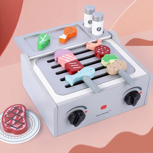 Children's play house portable candy dessert cake wooden box simulated ice cream cut pink kitchen toy