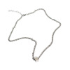 Fashionable necklace stainless steel, chain for key bag  for beloved, pendant hip-hop style, simple and elegant design