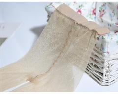 Sheer summer silk stocking with a shiny, slippery, sparkling one-line crotch opening, no-take sexy stockings.