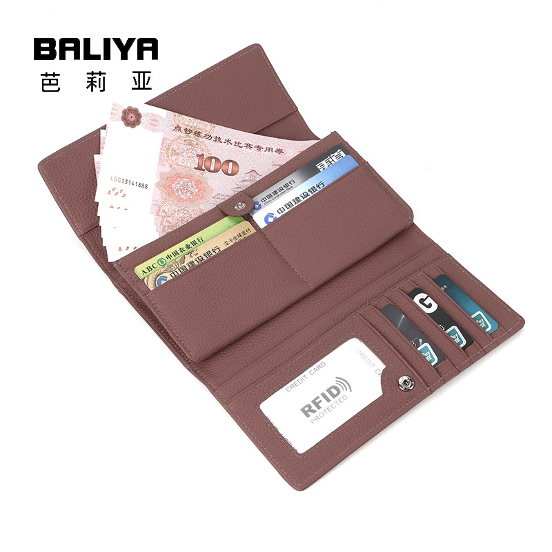 КОШ ЕЛЕКnueva billetera larga transfronteriza para mujer, bolso de mano de piel de vaca suave de cuero ruso, bolso de tarjeta para mujer