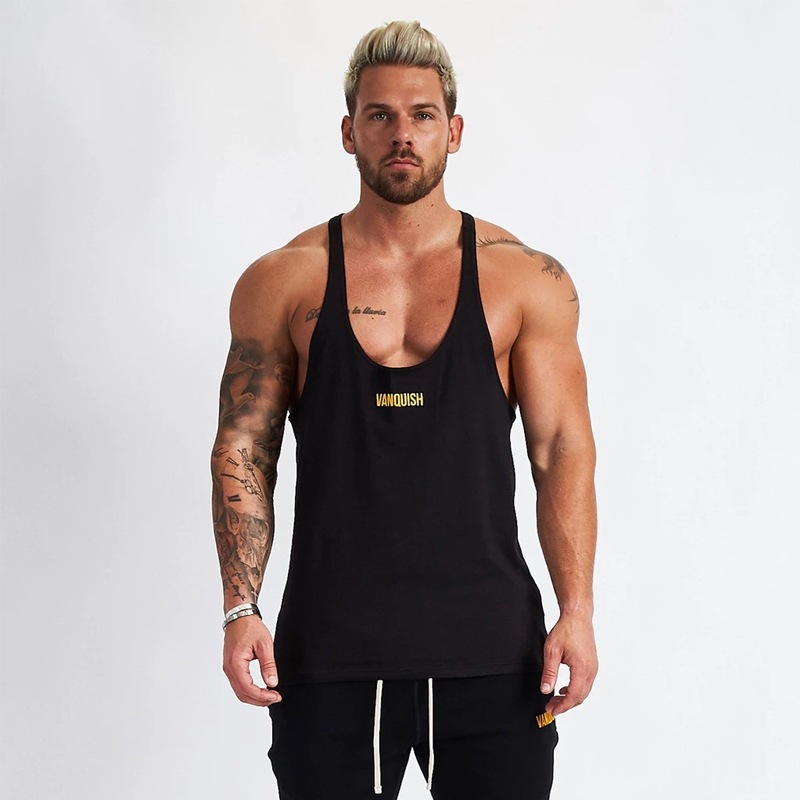 VANQUISH Men's Vest European and American Fitness Sports Vest Summer New Gym Running Training Vest