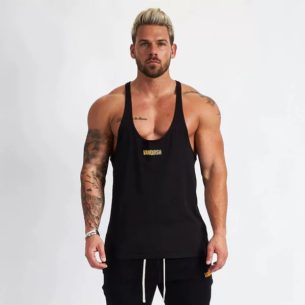 VANQUISH Men's Vest European and American Fitness Sports Vest Summer New Gym Running Training Vest