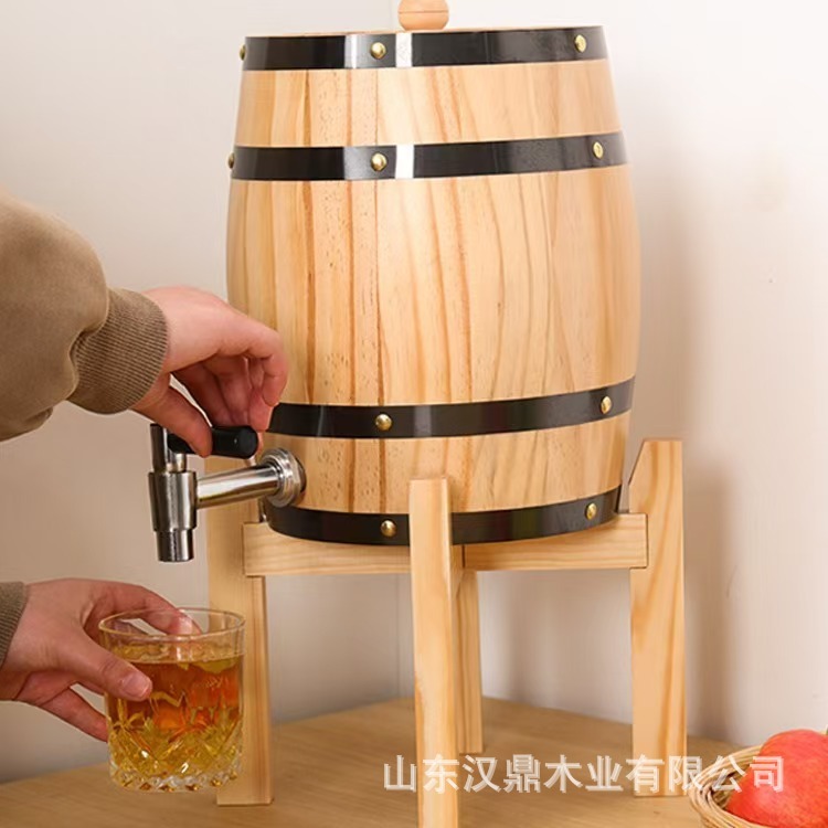 橡木酒桶桌面立式存酒桶家用啤酒葡萄酒装饰木桶酿酒白酒实木酒桶|undefined
