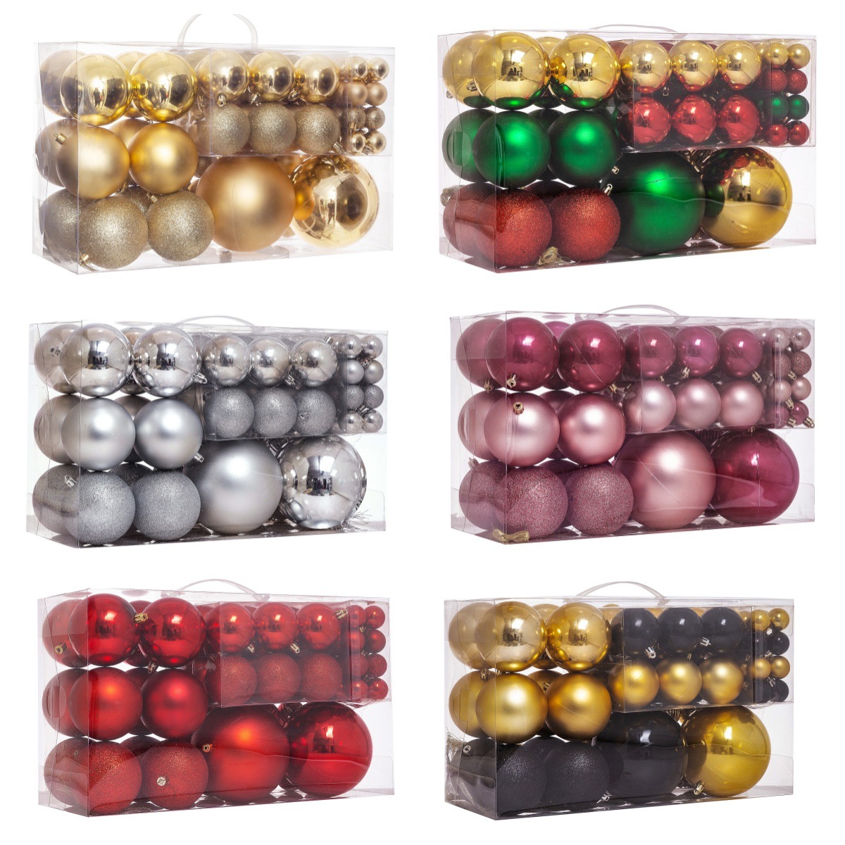 Navidad de diferentes tamaños de set 94 árbol de Navidad colgar bolas fiestas de bodas decoración galvanizado bolas de Navidad