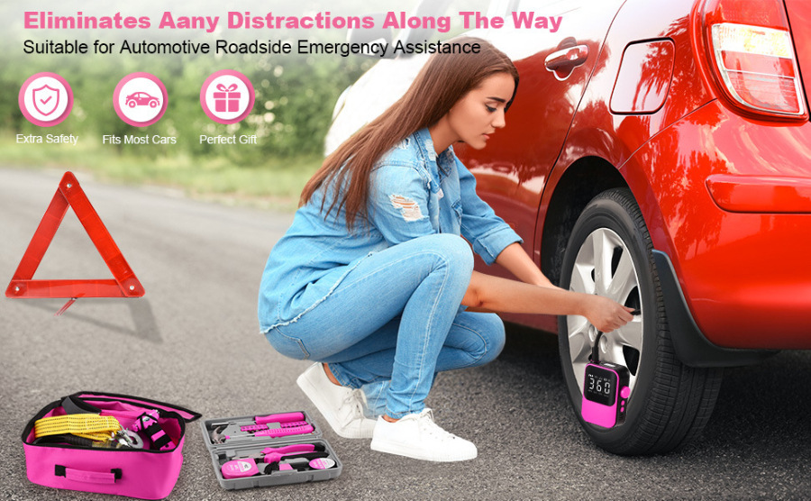 Car self-driving tour outdoor equipment and supplies, car first aid kit, rescue kit, emergency tool box set, portable emergency kit