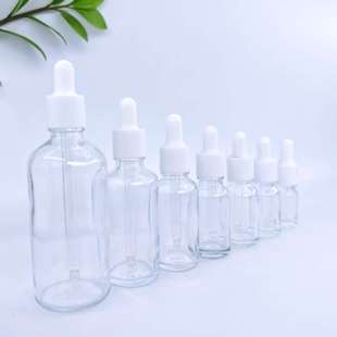 Spot Transparent Glass Essential Oil Bottle 30ml Dropper Essence Bottle 10ml Portable Sample Bottle Factory Direct Sale