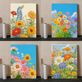 跨境钻石画diy花卉手工装饰画挂画客厅高级感送闺蜜礼物现代简约