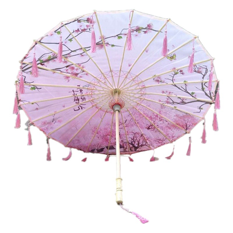 Classical Chinese Style Tassel Umbrella Hanfu Cheongsam Dance Show Performance Props Ceiling Decoration Craft Umbrella Oil Paper Umbrella