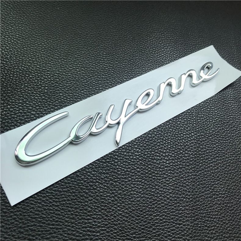 New Porsche Cayenne emblem, 2024 Cayenne S lettering on the rear trunk, black PORSCHE English logo