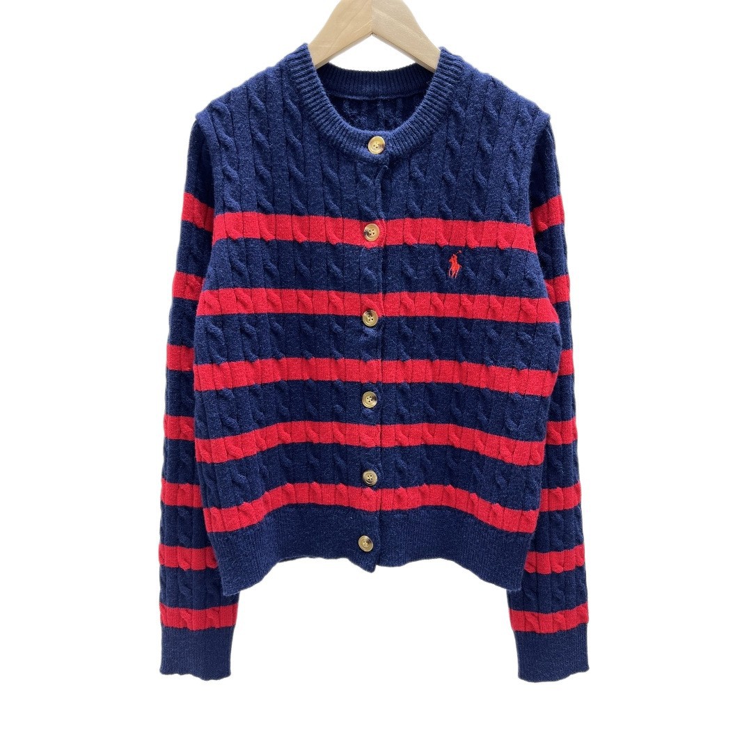 Classic new striped knit cardigan for women, autumn and winter, round neck, slim fit, versatile sweater coat top