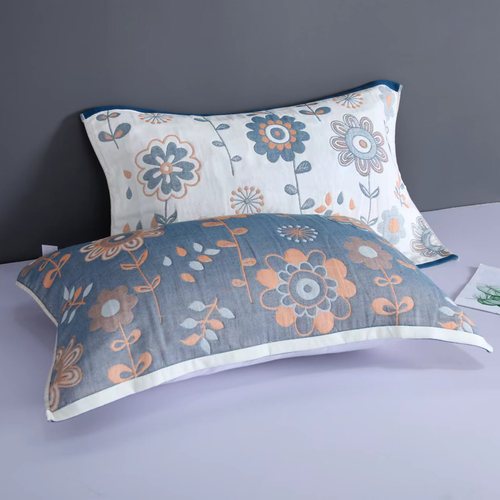 Multi-layer gauze pillowcase cotton adult student children couple household all-season large pillowcase factory wholesale distribution single piece
